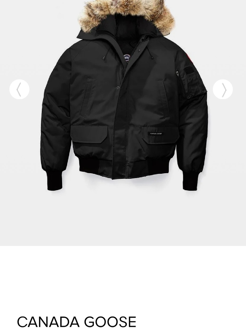 Canada Goose Black Puffer Jacket with Fur-Trim Hood